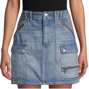 Free People Cargo Mini Denim Skirt